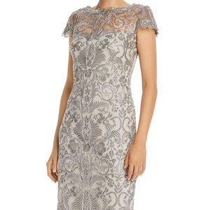 Tadashi Shoji Silver Corded Lace Dress